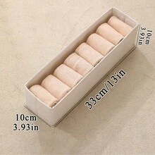 2/4pcs Underwear Storage Box, Long Narrow Rectangular Fabric Organizer For Sock & Bras, Multifunctional Clothes Storage Bin For Bedrooms, Dorms, Apartments, Space-Saving Drsign, Ideal Wardrobe Storage Solution, Closet Storage Supplies - Beige - View 2