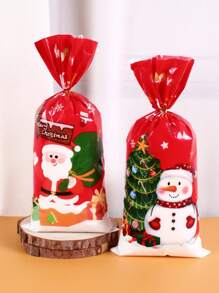 25/50/100 piezas Bolsas de regalo de Papá Noel y muñeco de nieve para Navidad, bolsas de botín de Navidad, decoraciones navideñas para el hogar 2025, envoltura de regalos de Navidad, Feliz Año Nuevo 2026, embalaje reutilizable, decoraciones navideñas, pijamas navideños, regalos de Navidad, decoración navideña