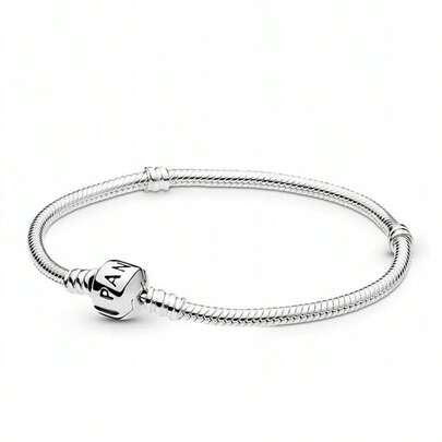 Pandora PANDORA Basic DIY Snake Bone Bracelet, 925 Silver Couple Bracelet, Gift For Girlfriend, Birthday, Christmas, Mother's Day 590702HV
