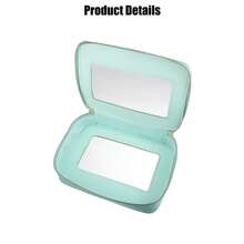 Bolsa de maquillaje transparente, organizador de viaje de cosméticos y estuche para brochas de maquillaje, bolsa de almacenamiento de maquillaje transparente y de tocador para mujeres - Verde - Ver 5
