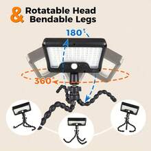 Motion Sensor Outdoor Lights With Flexible Octopus Tripod 600LM Solar Sercurity Lights Waterproof, Dual Charging Solar Ourdoor Light For Camping,Fence, Patio - White - View 8