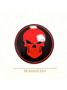 4个骷髅头轮毂中心盖贴纸，汽车轮毂贴花，个性化徽章装饰，汽车配件，适用于多种车型，创意车身贴花 - 4pc骷髏頭輪轂貼 - 查看 4