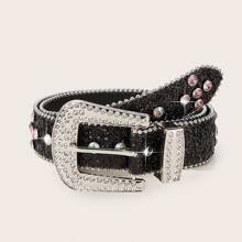 Black Rhinestone Belt