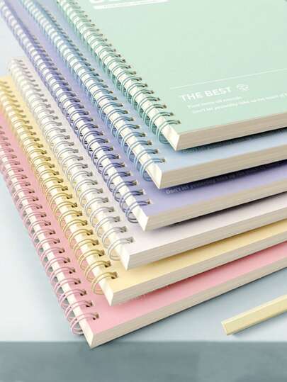 3-6pcs Spiral Notebook,A5/ B5 Cardboard Cover 7mm College Rules, For Students Office & School,60 Sheets (120 Pages) ,School Essentials, Take Notes Diary,School Supplies,Notebook