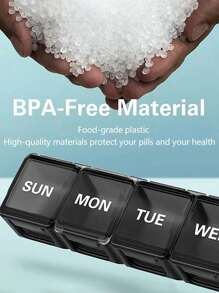 XL Weekly Pill Organizer, 7 Day Large Pill Box, Extra Large Daily Medication Organizer, Travel Pill Container, Pill Holder