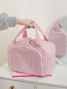 حقيبة منظم مستحضرات التجميل قطعة واحدة، حقيبة أدوات التجميل محمولة باليد، حقيبة سفر متعددة الوظائف، سعة كبيرة، تصميم مقسم، مقاوم للماء، مناسبة لمستحضرات العناية بالبشرة والمكياج والفرش والمستلزمات الصحية، حقيبة سفر للمدرسة والعطلات والعودة إلى المدرسة، حقيبة مكياج وحقيبة سفر للنساء