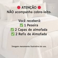 Copacabana Queen Bedspread Kit 5 Pieces Includes Full Cushions Soft Touch And Comfort - Xám - Xem 7