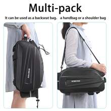 Bolsa de portaequipajes trasero para bicicleta de gran capacidad y carcasa rígida, bolsa de baúl impermeable para ciclismo - Negro - Ver 7