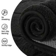 Treeboy Modern Fluffy Rugs Living Room 200x300, 3D Grey Area Rugs For Bedroom, Modern Design Extra Large Rugs For Living Room, Machine Washable Anti Slip Fluffy Rug Shaggy Rug Cream Rug Carpets Mat For Kids Room Bedroom - 黑色 - 查看 3