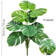 63-103cm /40.5inch Artificial Monstera Plants Fake Palm Tree Plastic Turtle Leaves Green Tall Plants For Home Garden Room Decor
