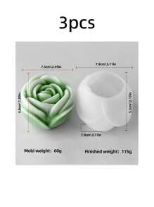 Valentine's Day Floral Candle Silicone Mold DIY Drip Decoration Available In 1pc/3pcs - Suitable For Home Decoration, Fireplace, Living Room, Center Decoration, Office, Valentine's Day Gift, Candle Set, Aromatherapy Candle, Friend Gift, Women's Gift
