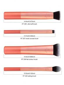 Real Techniques 4 Pieces Face Base Makeup Brush Set, For Concealer, Foundation, Setting Powder, Makeup Brushes For Blending & Buffing, & Sculpting, Travel Friendly, Gift Set