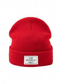 1 件儿童针织帽，简约时尚针织帽，男女通用，头围较大，保暖防风，适合秋冬季 - 1PC - 查看 5