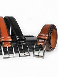 Premium Second Layer Leather Belt For Men 1 2/6": Classic Casual & Business Belt With Single Prong Buckle Halloween, Casual, Business, Street,  Boho, Western, Outdoor, Gift For Men, Husband, Boyfriend, Father, Dad, Christmas