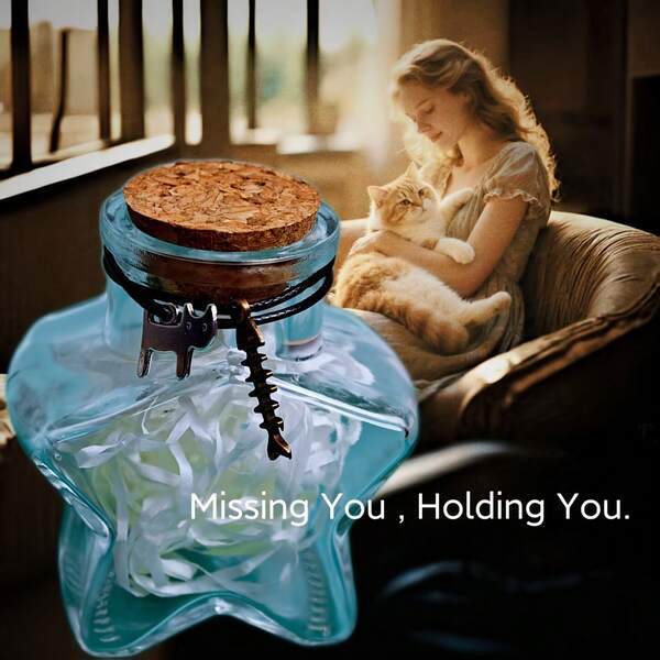 MY CAT Star-Shaped Pet Memorial Storage Bottle, Pet Hair Memorial Bottle, Pet Fur Memorial Hair Memorial, Pet Memorial Urn, Pet Memorial, Remembering The Companionship, Fish Bone Cat Tag Series