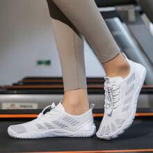 Lace-Up Fitness Gym Outdoor Women's Casual Sports Shoes, Comfortable Low-Top Walking Shoes, Casual Running Shoes, Mesh Hollow Breathable Unisex Sneakers