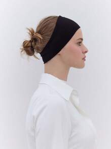 1 buc. Bandă de păr moale pentru femei, înfășurare de păr elastică în culoare solidă, turban cu bandă elastică antiderapantă care absoarbe umezeala, potrivită pentru sport și ținute casual