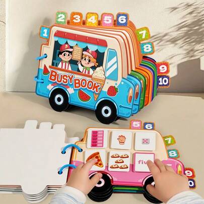 Busy Book For Children Aged 3-5, Preschool Quiet Book, Math Counting Game, Montessori Kindergarten Learning Activity, Suitable For Children Over 3 Years Old, Educational Matching Sensory Travel Toy For Autism
