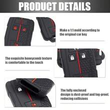 D2PCS Silicone 4Button Smart Key Fob Cover Compatible With 20142019  Colorado Sierado Suburban Tahoe And GMC Canyon Sierra Yukon Car Key Fob Case For Replacement Or Spare7001 - như hình ảnh - Xem 3