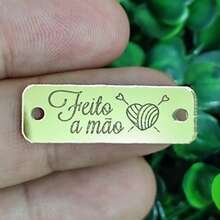Acrylic Tag Label With "Handmade" Phrase - READY TO SHIP - WE DO NOT CUSTOMIZE - Gold - View 2