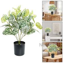 NetHong Large Artificial Palm Tree Tall Fake Plants Tropical Plastic Leaves Home Decors - Green (bright Red and White) - View 8