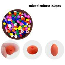 40/120/150 hạt silicon dẹt màu hồng, hạt silicon hình bàn tính 12mm, tự làm, dùng làm móc khóa, vòng tay, vòng cổ. - Nhiều màu - Xem 19