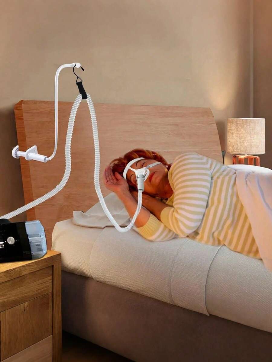 2pcs/Set CPAP Tubing Holder - Bedside CPAP Tubing Hanger, Prevents Tangling And Blockage, Keeps CPAP Tubing Away From Face And Arms For Better Sleep (Random Delivery Of Black And White Holders)