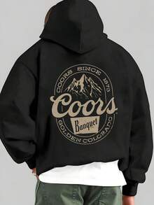 Y2K,Coors Banquet,Hoodie For Men - Long Sleeve, Regular Fit, Street Style, Digital Print, Casual Pullover With Pocket, Ideal Gift Coors Tops "Enjoy Cozy Times Together! Our Unisex Hooded Sweatshirts: Made With Brushed Cotton For Warmth And Comfort, They're Winter-Ready And Perfect For Couples, Gifts, Or Cold Weather Adventures." Men's Tops INS Style Men's Plus Size Letter Print Drawstring Hoodie, Soft And Comfortable Against The Skin, Perfect For Winter Wear, Winter Tops, Gifts For Others