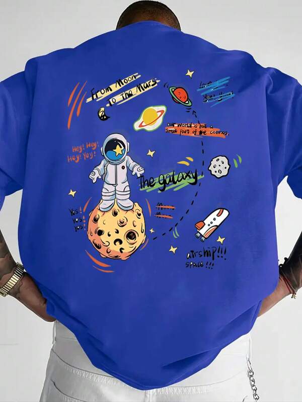 Round Neck Architectural Print Teen Boys Fashionable Summer Short-Sleeved Sports T-Shirt, Comfortable And Versatile, Suitable For Summer And Spring