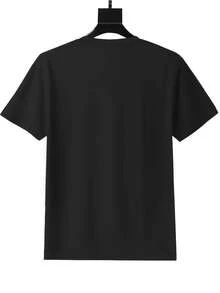 Women'S Black Plus Size Short Sleeve T-Shirt-Gold Lip Print And Diamond Pattern Design, Casual Round Neck Summer Top, Machine Washable For All Seasons, Fashionable And Items, Boldly Printed T-Shirts, Charming And Infectious Clothing, Durable And Fashionable Dress, Create A Personal Style 220g - 黑色 - 查看 2