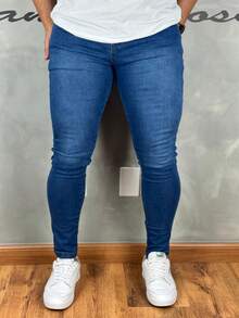 Premium Super Skinny Basic Jeans 01 - Blue - View 4