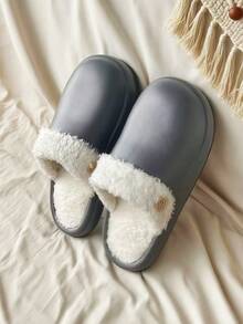 Nuevas zapatillas de casa de hombre de estilo minimalista y elegante para el invierno. Convenientes y versátiles para uso diario. Las suelas gruesas son transpirables, suaves, cómodas y cálidas.