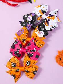 10/20pcs Halloween Bows Hair Clips Decorative Hair Accessories For Girls(Random Color) - Multicolor - View 7