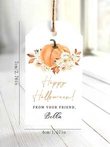 10-50 Happy Halloween Gift Labels, Customizable Text Pattern Labels, Cartoon Pattern Labels, Suitable For Halloween Gift Decoration, Cute Cartoon Halloween Decoration Labels, Glass Bottle Decoration Labels, Dessert Packaging Decoration Labels, Suitable For Gift Decoration Of Friends, Neighbors, Couples, Classmates, Children, Parents, Grandparents, Colleagues, Etc - White - View 11