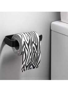 1 Toilet Paper Holder, Suitable For Bathroom And Kitchen, Bathroom Wall And Door Paper Practical Necklace, Seamless Double-Sided Tape, Available In Two Colors, Black/White, Bathroom Accessories, Bathroom Paper Rack, Kitchen Accessories, Dormitory Essentials, College Students Returning To School Essentials, Dormitory Paper Rack. Bathroom Accessories Bathroom Tools