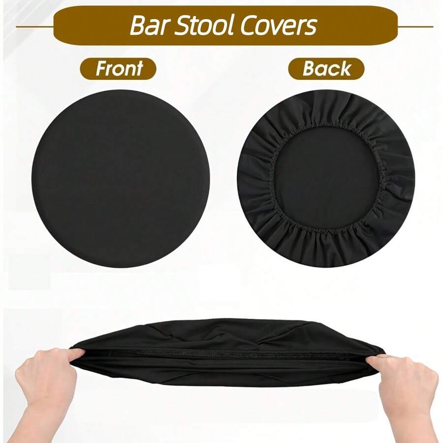 Round Bar Stool Seat Covers Washable Stool Cushion Slipcover Elastic Bar Chair Covers Bar Stool Covers Round, High Elastic Circle Stool Cover, Soft & Easy To Clean Chair Seat Slipcover - Multicolor - View 1