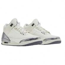 Nike Air Jordan 3 Retro Sail Cement Grey CK9246-100 Women Fashion Sneakers New - Sail/Cement Grey/Metallic Silver - View 4