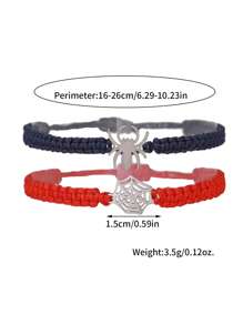 2 件蜘蛛/蜘蛛网手链套装，个性化设计，可调节，适合粉丝，万圣节配饰 - 彩色 - 查看 6