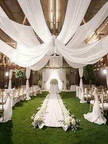 4 tấm - Vải khung vòm cưới màu trắng kích thước 315 inch * 30 inch, rèm vòm cưới màu trắng phù hợp cho lễ cưới, lễ đính hôn, trang trí rèm cửa, ngày Valentine, trang trí xích đu và phông nền, trang trí tiệc cô dâu, trang trí tiệc sinh nhật, sân khấu, cầu hôn, lều, trang trí bàn ghế cưới, trang trí hành lang, trang trí tiệc chiêu đãi. - trắng - Xem 1