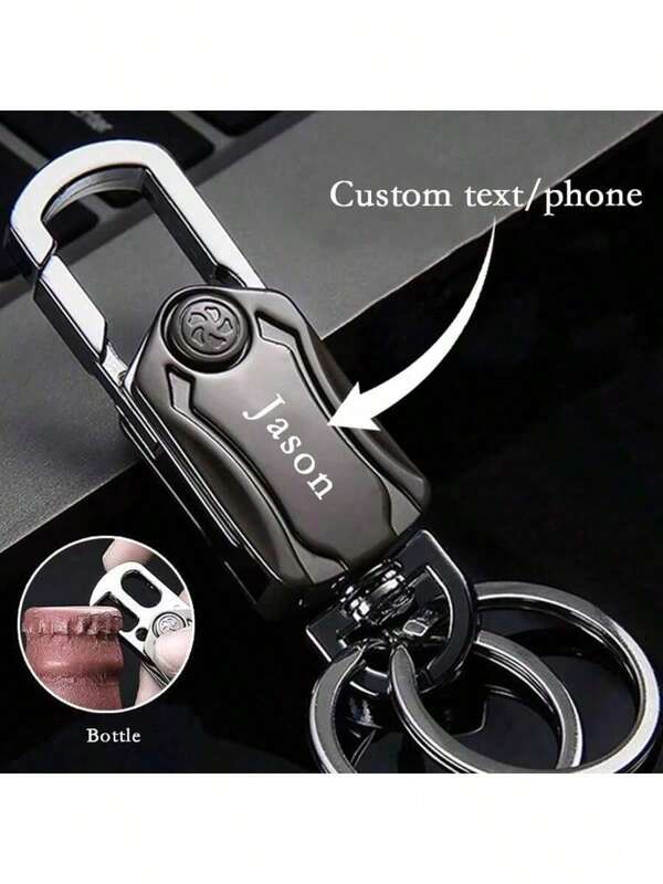 1 pezzo Apribottiglie personalizzato portachiavi - Portachiavi auto anti-smarrimento, molletta portachiavi auto, Accessori regalo casual, Regalo ideale per birra, testimoni di nozze, festa del papà, festa della mamma, San Valentino, Ognissanti, Natale, Ringraziamento, Capodanno, Compleanno, Durevole, Inciso, Acciaio inossidabile, Colorato, Carino, Adorabile, Divertente, Kawaii, Alla moda, Unisex, Casual, Personalizzato, Unico, Personalizzato, Regalo ideale per lui, Regalo ideale per lei, Lei, Fidanzato, Fidanzata, Famiglia, Amici