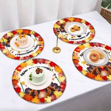 2 Stücke/4 Stücke/6 Stücke Truthahn Muster bedruckte Silikon Tischsets, Thanksgiving Dekoration, Thanksgiving Geschenk, geeignet für Esszimmertisch, Kaffeebar, ganzjährige Dekoration, waschbare Tischsets, Raumdekoration, Untersetzer, Abtropfmatten, Küchen- und Esszimmer Tischsets, Innen- und Außenbereich Party Dekoration, Wohndekoration, ideales Geschenk