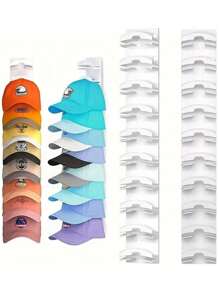 1pc Hat Storage Organizer Rack Baseball Cap Holder Wall-Mounted Hat Rack - Strong Load-Bearing Capacity, Equipped With Strong Adhesive And Screws, Large-Capacity Hanging Storage Box, Suitable For Home And Wardrobe Use.
