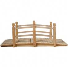 5' Wooden Bridge Stained Finish Decorative Solid Wood Garden Pond Arch Walkway - Original Wood Color - View 6