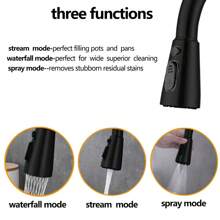 厨房水龙头 单把手 360° 旋转水槽水龙头 带抽拉式喷头 高拱形水龙头 厨房用品 厨房配件 厨房工具