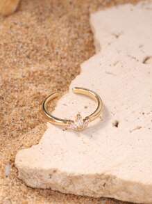 1PC/3PCS Sparkly Golden Toe Ring Set – Heart Star Crown Shapes Dainty Adjustable Foot Jewelry For Women Summer Beach Wear