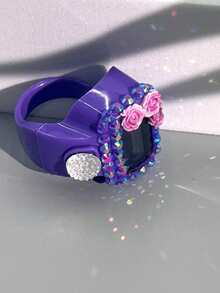 1pc Portable Rhinestone Flower Tally Counter, Manual Ring Mini Counter Without Battery, Finger Counter, Ring Button Counter, Suitable For Knitting Counting