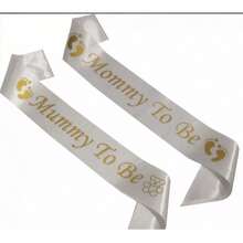 2 Pieces Set, Mom's Belt, Dad's Belt, Mom And Dad Belt, Baby Gift Party Belt, Party Decoration, Baby Gift Party Mom's Belt - White - View 5