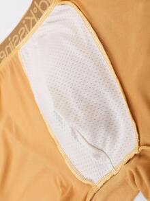 4pcs Men's Long Solid Color Underwear Briefs, Casual Polyester Soft Breathable Elastic Waist