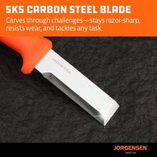 Wood Chisel Knife With Sheath, Wood Chisel For Woodworking With Ergonomic Handle, SK5 Carbon Steel Blade, Full Tang Design, For Carving, Whittling, Splitting,11917837 - Vàng - Xem 5