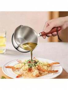 不锈钢迷你油壶，多功能油壶，适用于家庭烹饪、煎炸、倒油 - 銀色 - 查看 1